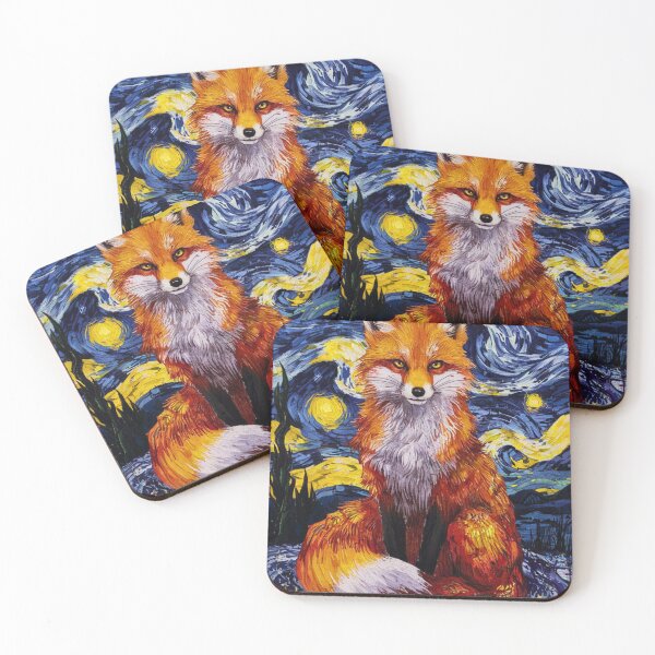Item preview, Fox Portrait. fantasy fox, vincent van gogh style designed and sold by FoxVibes.