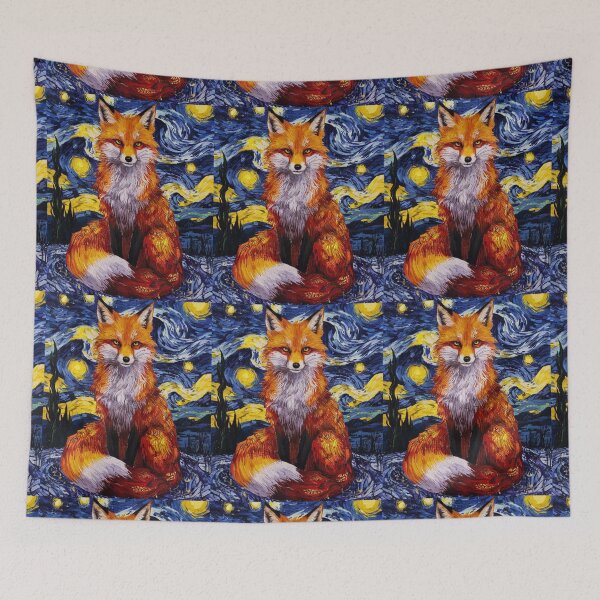 Artikelvorschau, Fuchsporträt. Fantasiefuchs im Stil von Vincent van Gogh entworfen und verkauft von FoxVibes.