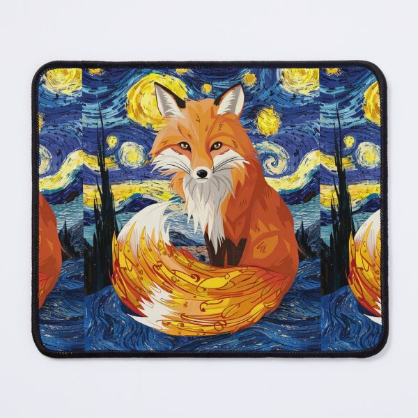 Item preview, Fox Portrait. fantasy fox, vincent van gogh style designed and sold by FoxVibes.