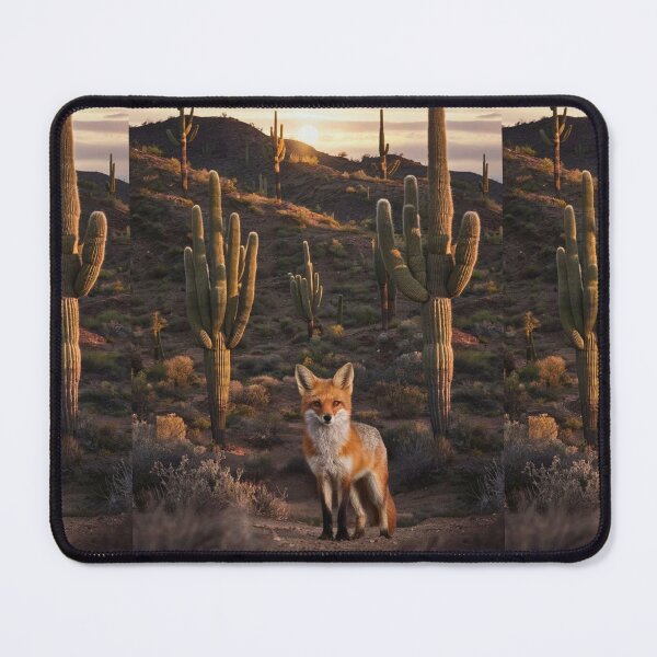 Artikelvorschau, Fuchsporträt. Wüste von Arizona, Natur von Arizona, Saguaro-Kakteen entworfen und verkauft von FoxVibes.