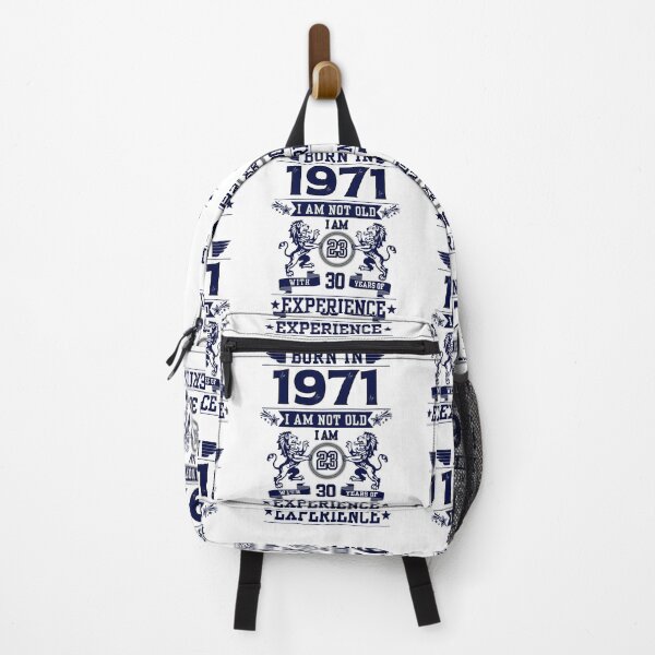 Item preview, BORN IN 1971 I AM NOT OLD I AM 23 WITH 30 YEARS OF EXPERIENCE | Classic Birthday Funny Typographic Art designed and sold by CanvasThread.