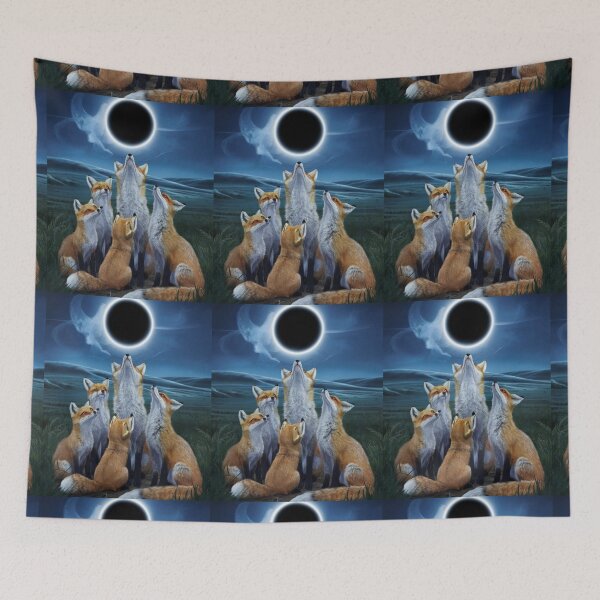 Item preview, Fox Portrait. total solar eclipse, celestial event designed and sold by FoxVibes.