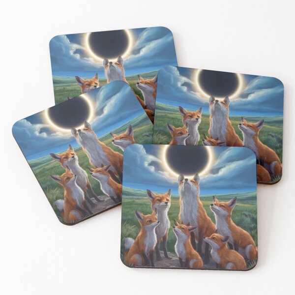 Item preview, Fox Portrait. total solar eclipse, celestial event designed and sold by FoxVibes.