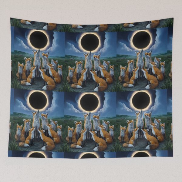 Item preview, Fox Portrait. total solar eclipse, celestial event designed and sold by FoxVibes.