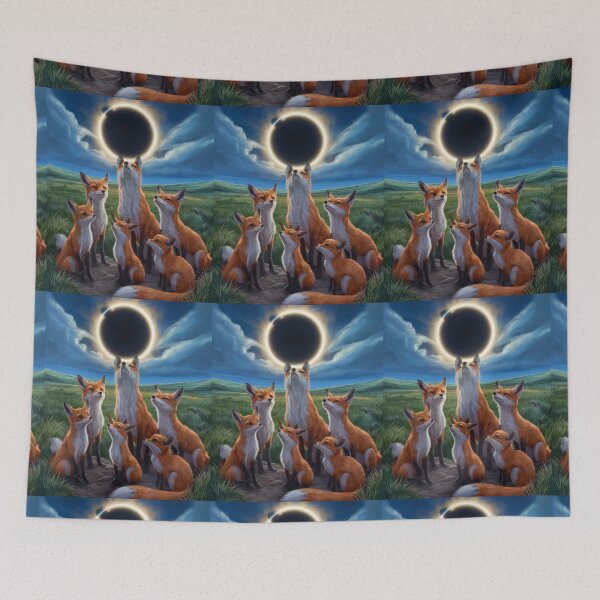 Item preview, Fox Portrait. total solar eclipse, celestial event designed and sold by FoxVibes.
