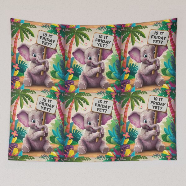 Item preview, Elephant Portrait. funny elephant, is it friday yet designed and sold by ElephantVibes.