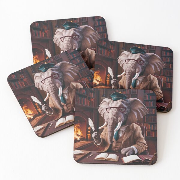 Item preview, Elephant Portrait. elephant with glasses, elephant character designed and sold by ElephantVibes.