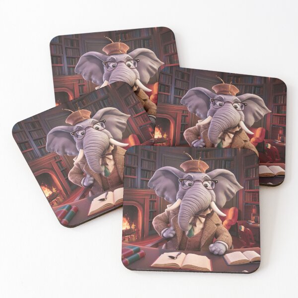 Item preview, Elephant Portrait. elephant with glasses, elephant character designed and sold by ElephantVibes.