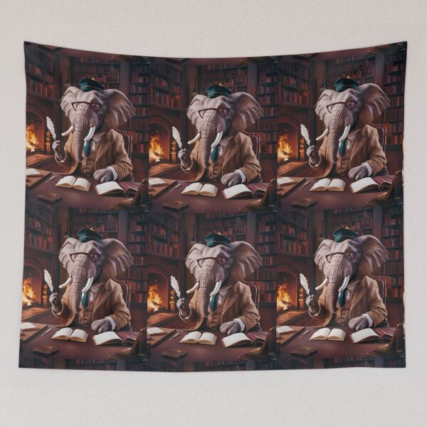 Item preview, Elephant Portrait. elephant with glasses, elephant character designed and sold by ElephantVibes.