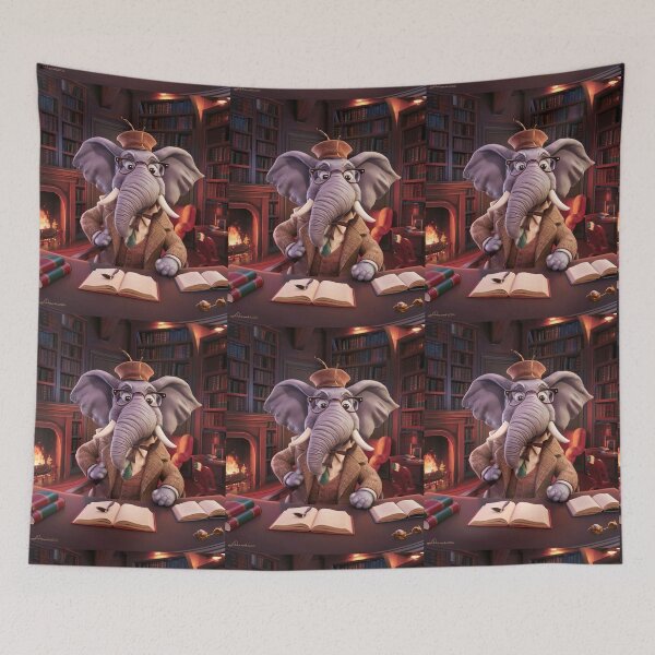 Item preview, Elephant Portrait. elephant with glasses, elephant character designed and sold by ElephantVibes.