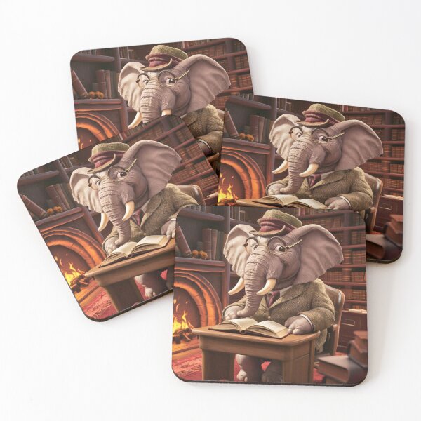 Item preview, Elephant Portrait. elephant with glasses, elephant character designed and sold by ElephantVibes.