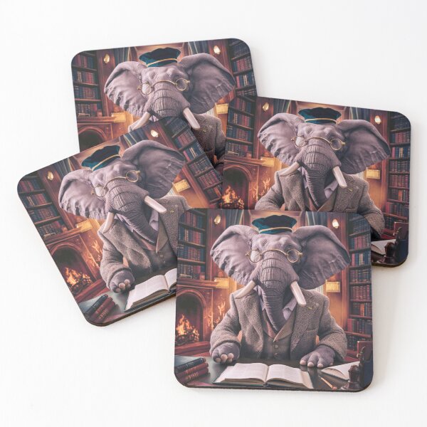 Item preview, Elephant Portrait. elephant with glasses, elephant character designed and sold by ElephantVibes.