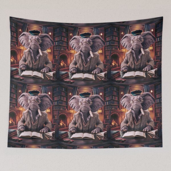 Item preview, Elephant Portrait. elephant with glasses, elephant character designed and sold by ElephantVibes.