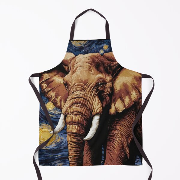 Item preview, Elephant Portrait. vincent van gogh style, fantasy elephant designed and sold by ElephantVibes.
