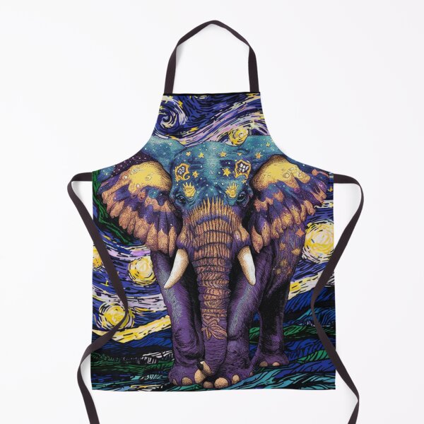 Item preview, Elephant Portrait. vincent van gogh style, fantasy elephant designed and sold by ElephantVibes.