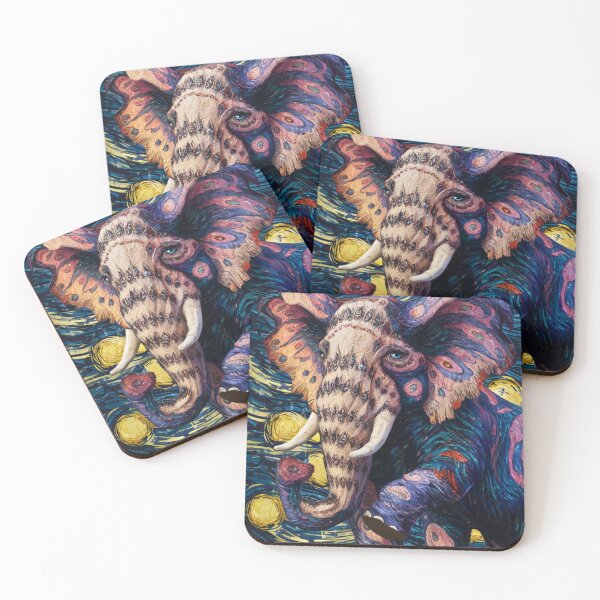 Item preview, Elephant Portrait. vincent van gogh style, fantasy elephant designed and sold by ElephantVibes.