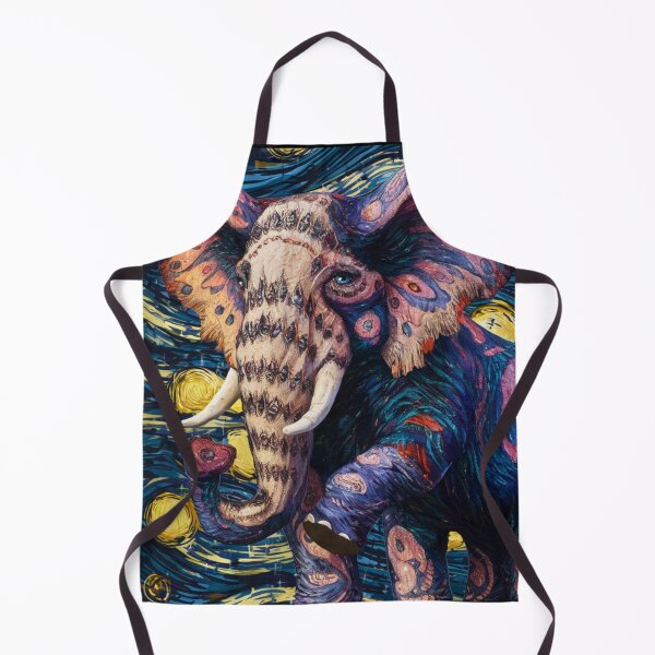 Item preview, Elephant Portrait. vincent van gogh style, fantasy elephant designed and sold by ElephantVibes.