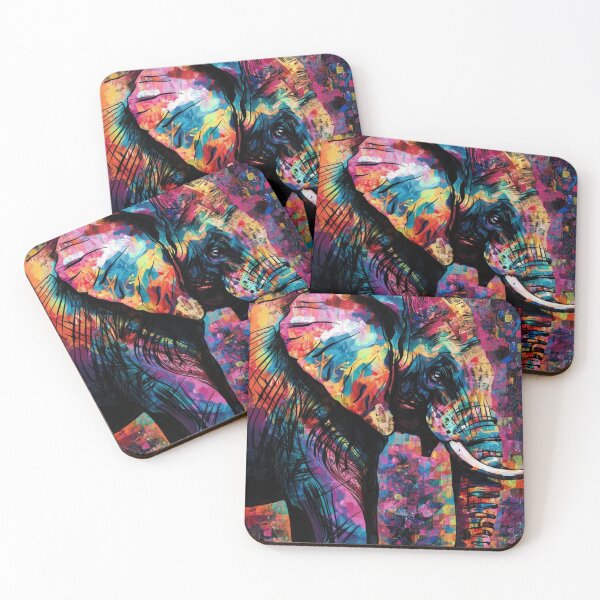 Item preview, Elephant Portrait. colorful elephant designed and sold by ElephantVibes.