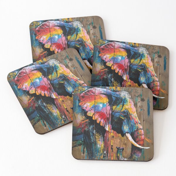 Item preview, Elephant Portrait. colorful elephant designed and sold by ElephantVibes.