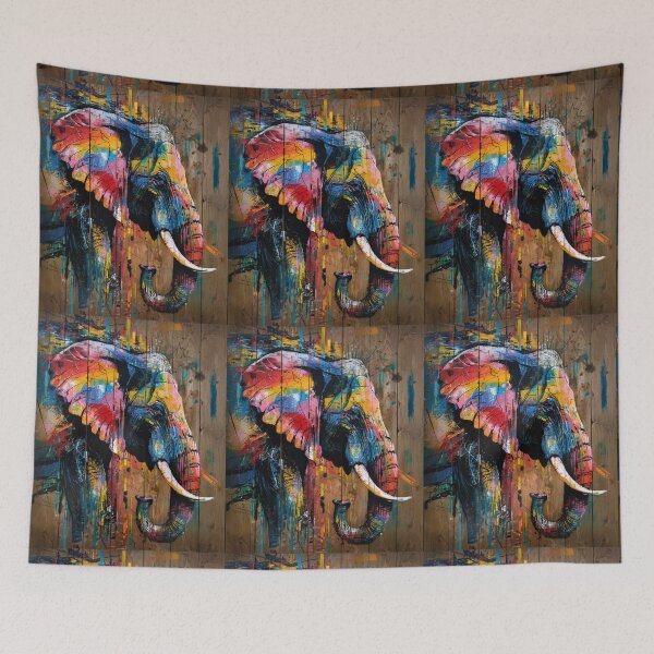 Item preview, Elephant Portrait. colorful elephant designed and sold by ElephantVibes.