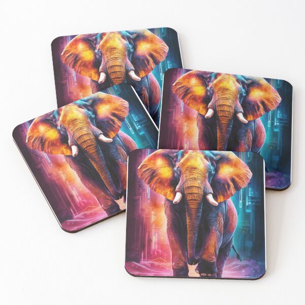 Item preview, Elephant Portrait. colorful elephant designed and sold by ElephantVibes.