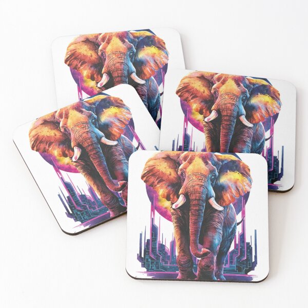 Item preview, Elephant Portrait. colorful elephant designed and sold by ElephantVibes.