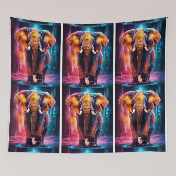 Item preview, Elephant Portrait. colorful elephant designed and sold by ElephantVibes.