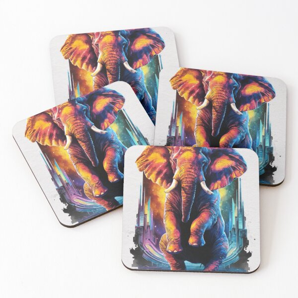Item preview, Elephant Portrait. colorful elephant designed and sold by ElephantVibes.