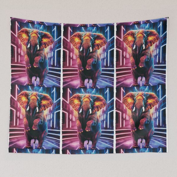 Item preview, Elephant Portrait. colorful elephant designed and sold by ElephantVibes.