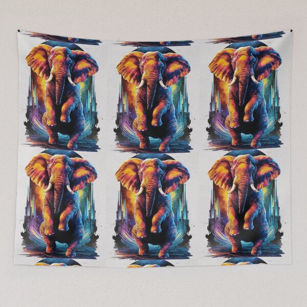 Item preview, Elephant Portrait. colorful elephant designed and sold by ElephantVibes.