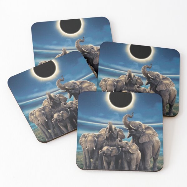 Item preview, Elephant Portrait. total solar eclipse, celestial event designed and sold by ElephantVibes.