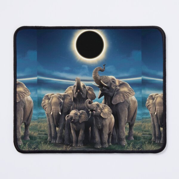 Item preview, Elephant Portrait. total solar eclipse, celestial event designed and sold by ElephantVibes.