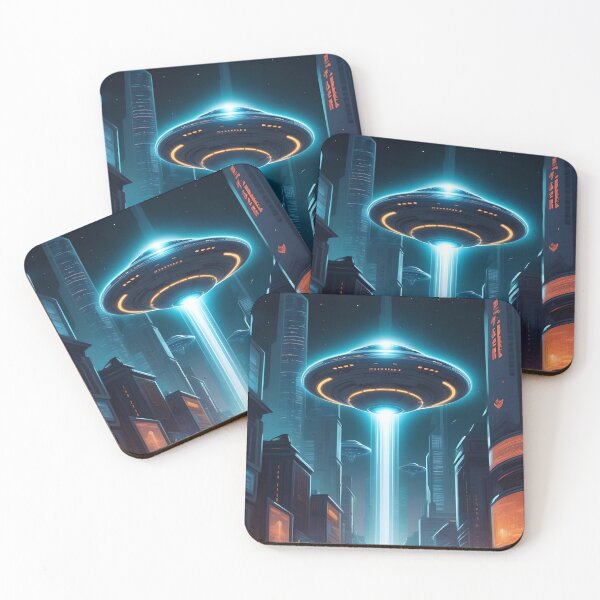 Item preview, UFO, Alien Invasion, Futuristic City, Sci Fi Collection! designed and sold by lonelymoony.