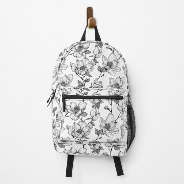 Item preview, Monochromatic Blooming Magnolia Line Art designed and sold by Aelbrn.