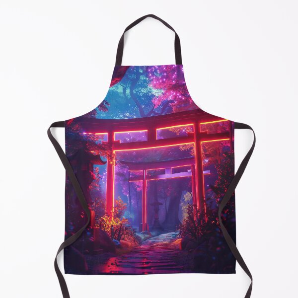 Item preview, Neon Enchantment: Torii Gate Embraced by Japanese Forest Aura designed and sold by Mullet Monkey.