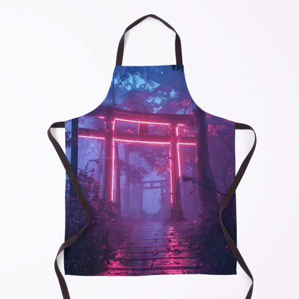 Item preview, Radiant Zen: Torii Gate Bathed in Neon Lights of Japanese Wilderness designed and sold by Mullet Monkey.