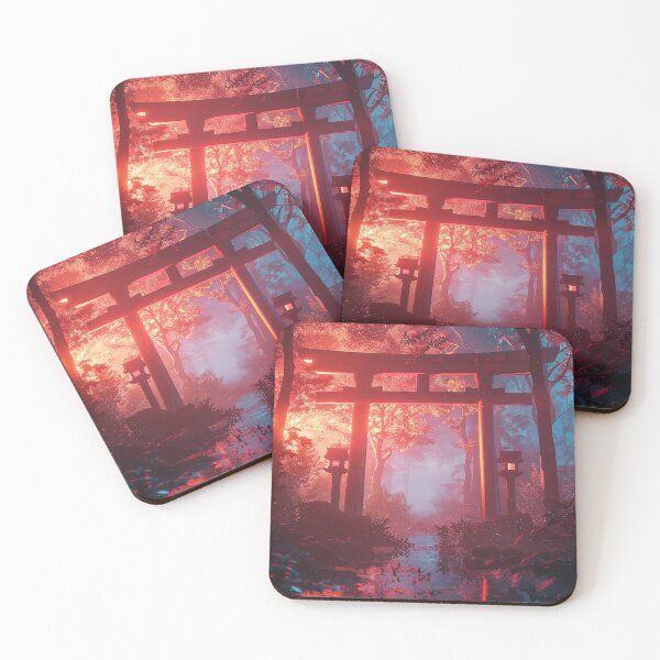 Item preview, Neon Eden: Torii Gate Nestled within Japan's Lush Natural Glow designed and sold by Mullet Monkey.