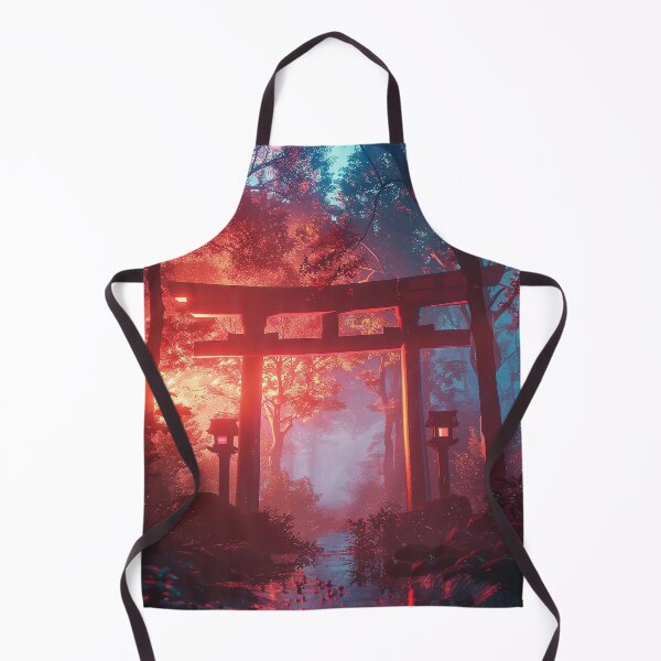Item preview, Neon Eden: Torii Gate Nestled within Japan's Lush Natural Glow designed and sold by Mullet Monkey.
