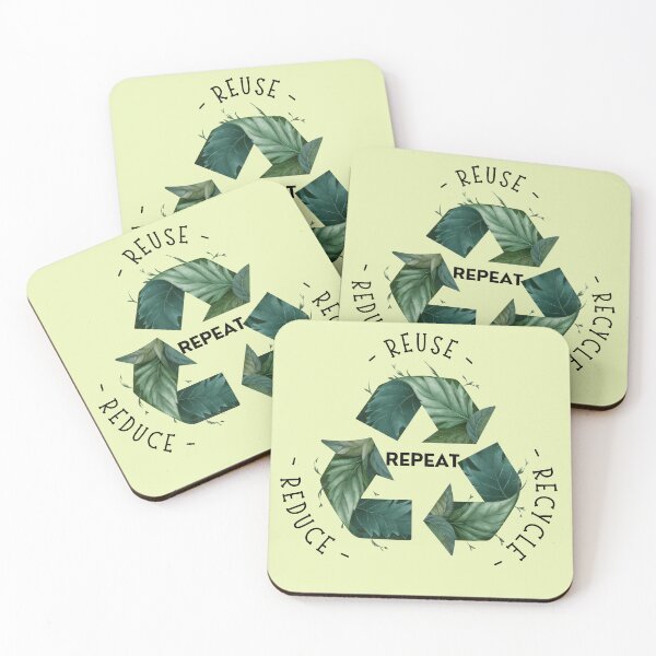 Item preview, Reduce Reuse Recycle Repeat Recycling Logo with Leaves and Green Plants. Go Green, Recycling Symbol, Save the Earth, Earth Day Awareness April 22 designed and sold by moproconcepts.