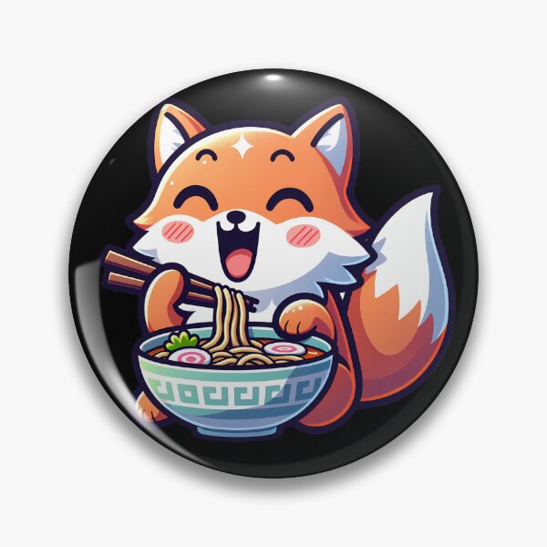 Item preview, Fox Eating Ramen designed and sold by PeelZinc.