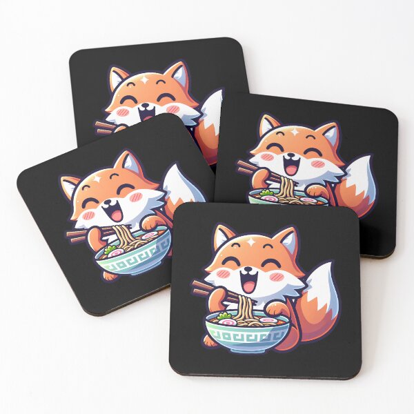 Item preview, Fox Eating Ramen designed and sold by PeelZinc.