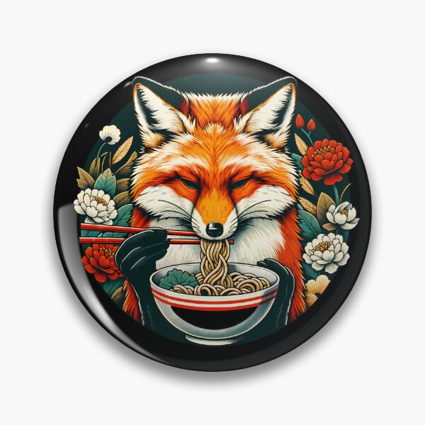 Item preview, Fox Eating Ramen designed and sold by PeelZinc.