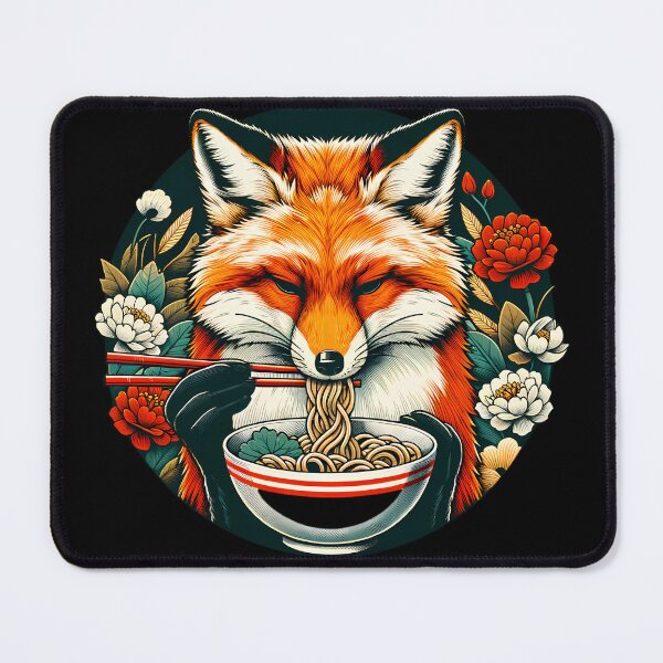 Item preview, Fox Eating Ramen designed and sold by PeelZinc.