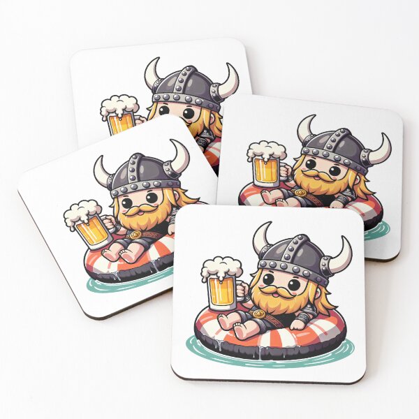 Item preview, Cute little Viking warrior drinking beer on an rubber ring designed and sold by AVillager.