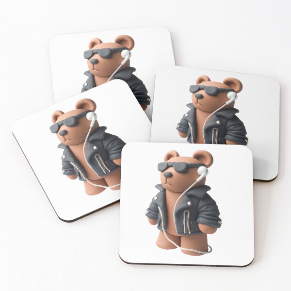Item preview, clay doll bear rock star listened to earphone designed and sold by rizaldz.
