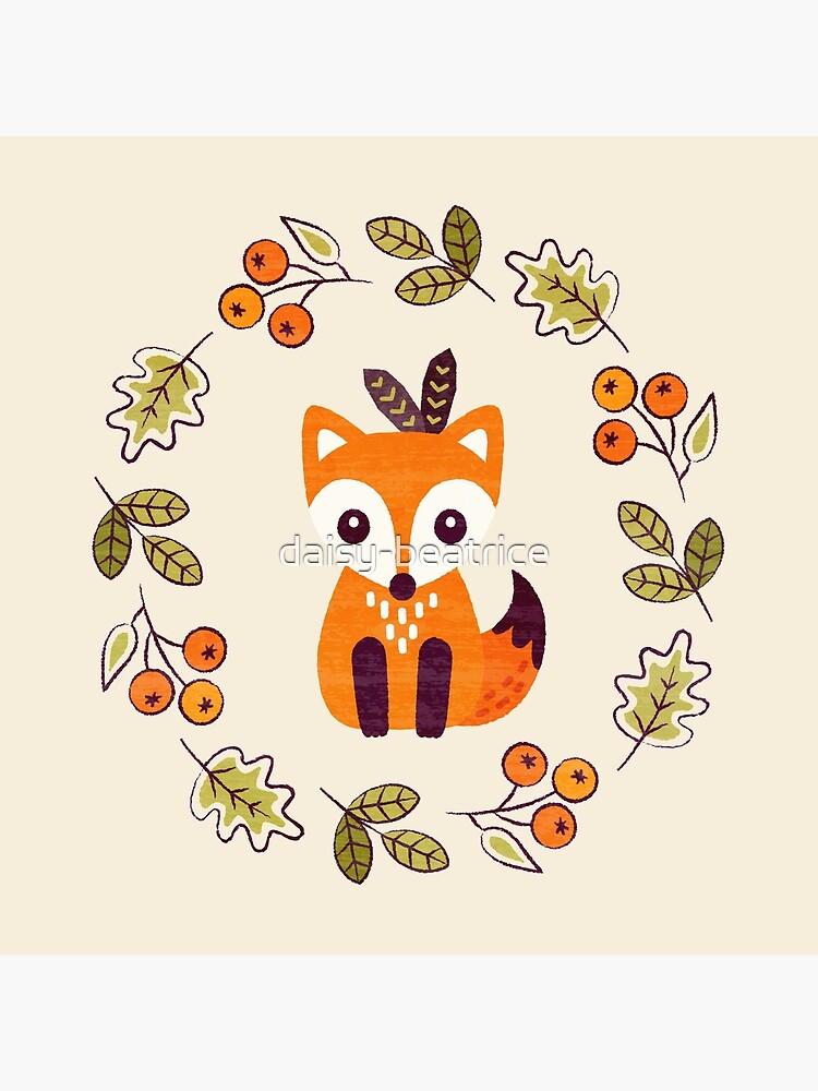 Little Fox with Autumn Berries by daisy-beatrice