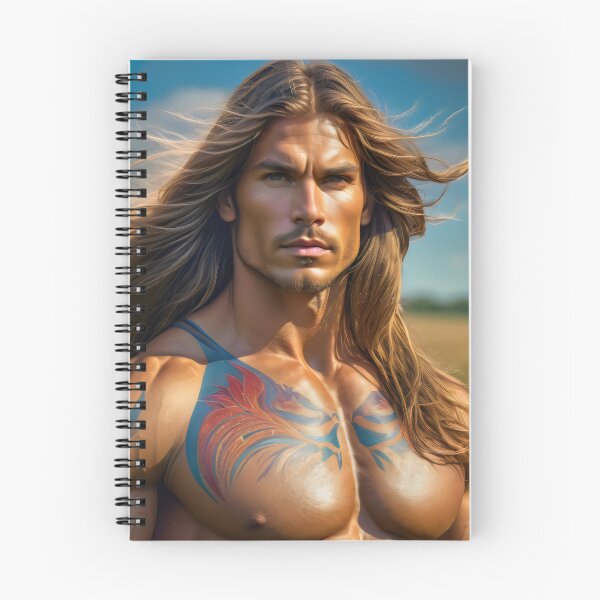 Item preview, Blonde Hunk With Long Hair and Beautiful Pattern in a Field designed and sold by withdiamonds.