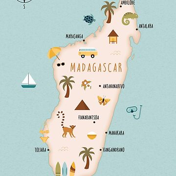 Artwork thumbnail, Illustrated map of Madagascar by ymkesinfogr