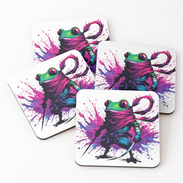 Item preview, Cool Japanese Ninja Samurai Frog Ink Splash Art designed and sold by TomFrontierArt.