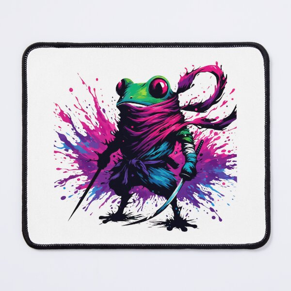 Cool Japanese Ninja Samurai Frog Ink Splash Art